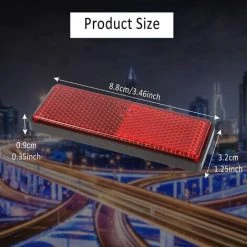 HIASDFLS Rechteckige Reflektoren, 12 Sicherheitsreflektoren Werden Verwendet, Beschilderungsreflektor Nimmt Selbstklebendes Design An (Rot) -Anhänger & Zubehör Verkäufe 67820580 5