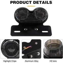 HIASDFLS 40W 40 Leds Motorrad Rücklicht Integriertes Bremslicht Blinker Fahrlicht Mit Kennzeichenhalter Für Harley (schwarze Linse) -Anhänger & Zubehör Verkäufe 67820653 3