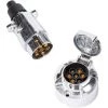 HIASDFLS Anhängerstecker & 7-poliger Metallsockel, 12 V Wasserdichter 7-poliger Anhängerstecker, 7-poliger Anhängerkupplungsstecker, 7-poliger Anhängerstecker Passend Für LKW/Wohnmobil/Auto (Aluminiumlegierung)
