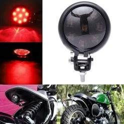 HIASDFLS Rote LED-Rücklichter, Individuell Einstellbare Heckbremse Für Cafe Racer Chopper Bobber (Smoke Black Lens)