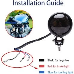 HIASDFLS Rote LED-Rücklichter, Individuell Einstellbare Heckbremse Für Cafe Racer Chopper Bobber (Smoke Black Lens) -Anhänger & Zubehör Verkäufe 67820738 4