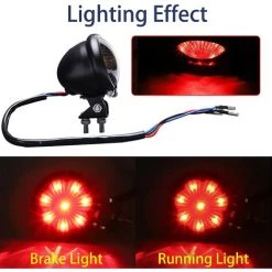 HIASDFLS Rote LED-Rücklichter, Individuell Einstellbare Heckbremse Für Cafe Racer Chopper Bobber (Smoke Black Lens) -Anhänger & Zubehör Verkäufe 67820738 5