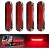 MODOU 4 Stück 6 LEDs Vordere Und Hintere Seitenleuchten Rückleuchten Seitenmarkierungsleuchten Wasserdichte Universelle 10–30 V LED-Seitenleuchten Für LKW, Van, Anhänger, Wohnwagen, Fahrzeug – Rot