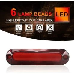 MODOU 4 Stück 6 LEDs Vordere Und Hintere Seitenleuchten Rückleuchten Seitenmarkierungsleuchten Wasserdichte Universelle 10–30 V LED-Seitenleuchten Für LKW, Van, Anhänger, Wohnwagen, Fahrzeug – Rot -Anhänger & Zubehör Verkäufe 67876480 3