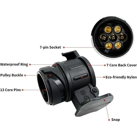 QERSTA 2 Stück Anhängerlichtadapter | 7 Pin 13 Wohnmobil-Anhängerstecker 4 QERSTA 2 Stück Anhängerlichtadapter | 7 Pin 13 Wohnmobil-Anhängerstecker – Bild 4