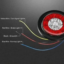 QERSTA 12-24V Rücklichter 16 Lampen LED Rundes Rücklicht Rot Weiß Farblicht Blinker Helle Rücklichter Montage Für LKW Anhänger Wohnmobil -Anhänger & Zubehör Verkäufe 68112480 5