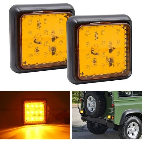 QERSTA 2PCS LED-Rücklicht Für Anhänger, Quadratische LED-Anhängerlichter 24 V Weiße Hintere Bremslichter Nebelscheinwerfer Für LKW/Anhänger/Wohnwagen/Traktor/Auto, Bernstein 1 QERSTA 2PCS LED-Rücklicht Für Anhänger, Quadratische LED-Anhängerlichter 24 V Weiße Hintere Bremslichter Nebelscheinwerfer Für LKW/Anhänger/Wohnwagen/Traktor/Auto, Bernstein