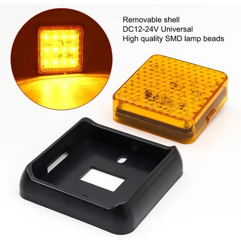 QERSTA 2PCS LED-Rücklicht Für Anhänger, Quadratische LED-Anhängerlichter 24 V Weiße Hintere Bremslichter Nebelscheinwerfer Für LKW/Anhänger/Wohnwagen/Traktor/Auto, Bernstein 5 QERSTA 2PCS LED-Rücklicht Für Anhänger, Quadratische LED-Anhängerlichter 24 V Weiße Hintere Bremslichter Nebelscheinwerfer Für LKW/Anhänger/Wohnwagen/Traktor/Auto, Bernstein – Bild 5