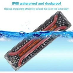 QERSTA LED-Rückleuchten LKW-Anhängerleuchten 24V Multifunktionale Bremsleuchten LED-Anhängerleuchten Für Anhänger, LKW, Wohnwagen 2St -Anhänger & Zubehör Verkäufe 68112505 3