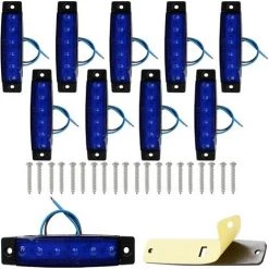 QERSTA 10 Stück LED-Seitenmarkierungsleuchten, 12 V 24 V Vorne Hinten LED-Markierungsleuchten Anzeige-Seitenmarkierungsleuchten ((blau)