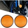 QERSTA 2er Pack Motorrad 12V LED Rundreflektor Bremslicht / Abblendlicht (Bernsteinlicht)