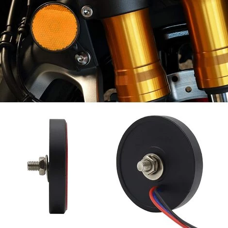 QERSTA 2er Pack Motorrad 12V LED Rundreflektor Bremslicht / Abblendlicht (Bernsteinlicht) 2 QERSTA 2er Pack Motorrad 12V LED Rundreflektor Bremslicht / Abblendlicht (Bernsteinlicht) – Bild 2