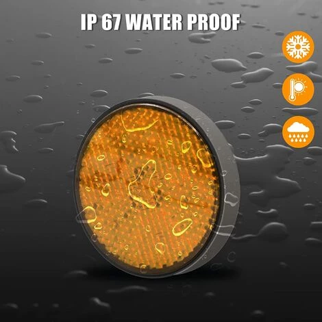 QERSTA 2er Pack Motorrad 12V LED Rundreflektor Bremslicht / Abblendlicht (Bernsteinlicht) 3 QERSTA 2er Pack Motorrad 12V LED Rundreflektor Bremslicht / Abblendlicht (Bernsteinlicht) – Bild 3