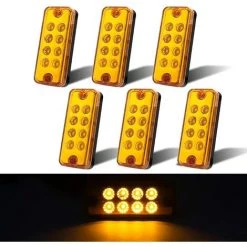 QERSTA Rechteckige Seitenmarkierungsleuchten Abstandsanzeige 12–24 V Versiegelte Lampe Oberflächenmontage 6 Stück Gelb