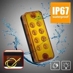 QERSTA Rechteckige Seitenmarkierungsleuchten Abstandsanzeige 12–24 V Versiegelte Lampe Oberflächenmontage 6 Stück Gelb -Anhänger & Zubehör Verkäufe 68113493 3