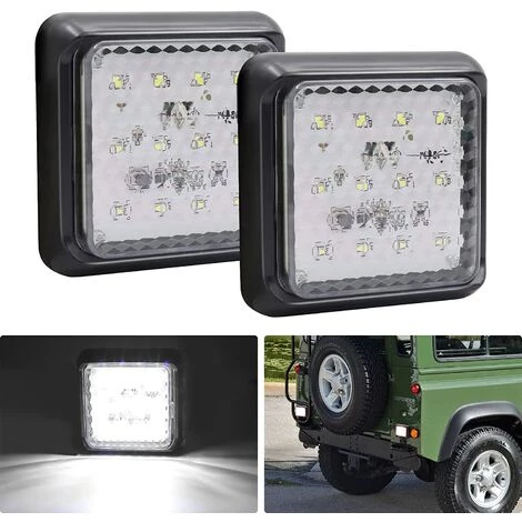 QERSTA 2PCS LED-Rücklicht Für Anhänger, Quadratische LED-Anhängerleuchten 24V Weiße Hintere Bremslichter Nebelscheinwerfer Für LKW/Anhänger/Wohnwagen/Traktor/Auto,12LED-Weiß 1 QERSTA 2PCS LED-Rücklicht Für Anhänger, Quadratische LED-Anhängerleuchten 24V Weiße Hintere Bremslichter Nebelscheinwerfer Für LKW/Anhänger/Wohnwagen/Traktor/Auto,12LED-Weiß
