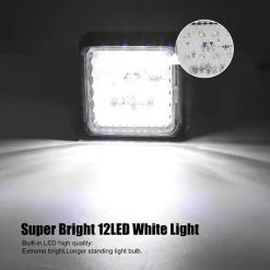 QERSTA 2PCS LED-Rücklicht Für Anhänger, Quadratische LED-Anhängerleuchten 24V Weiße Hintere Bremslichter Nebelscheinwerfer Für LKW/Anhänger/Wohnwagen/Traktor/Auto,12LED-Weiß 8 QERSTA 2PCS LED-Rücklicht Für Anhänger, Quadratische LED-Anhängerleuchten 24V Weiße Hintere Bremslichter Nebelscheinwerfer Für LKW/Anhänger/Wohnwagen/Traktor/Auto,12LED-Weiß -Anhänger & Zubehör Verkäufe 68113500 4