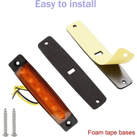 QERSTA 10 Stück LED Seitenmarkierungsleuchten, 12 V 24 V Vorne Hinten LED Markierungsleuchten Anzeige Seitenmarkierungsleuchten (Gelb) 2 QERSTA 10 Stück LED Seitenmarkierungsleuchten, 12 V 24 V Vorne Hinten LED Markierungsleuchten Anzeige Seitenmarkierungsleuchten (Gelb) – Bild 2