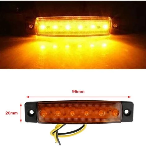 QERSTA 10 Stück LED Seitenmarkierungsleuchten, 12 V 24 V Vorne Hinten LED Markierungsleuchten Anzeige Seitenmarkierungsleuchten (Gelb) 3 QERSTA 10 Stück LED Seitenmarkierungsleuchten, 12 V 24 V Vorne Hinten LED Markierungsleuchten Anzeige Seitenmarkierungsleuchten (Gelb) – Bild 3