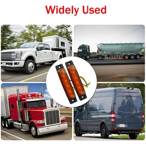 QERSTA 10 Stück LED Seitenmarkierungsleuchten, 12 V 24 V Vorne Hinten LED Markierungsleuchten Anzeige Seitenmarkierungsleuchten (Gelb) 4 QERSTA 10 Stück LED Seitenmarkierungsleuchten, 12 V 24 V Vorne Hinten LED Markierungsleuchten Anzeige Seitenmarkierungsleuchten (Gelb) – Bild 4