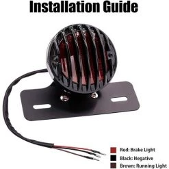 QERSTA Schwarzes Rundes Rücklicht Motorrad-Rücklicht Kennzeichenbeleuchtung Mit 12-V-Halterung -Anhänger & Zubehör Verkäufe 68113509 3