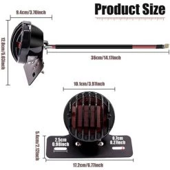 QERSTA Schwarzes Rundes Rücklicht Motorrad-Rücklicht Kennzeichenbeleuchtung Mit 12-V-Halterung -Anhänger & Zubehör Verkäufe 68113509 4