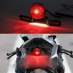 QERSTA Motorrad-Rücklicht Mit Halterung, Runde Motorrad-Kennzeichenleuchte, 12-V-Bremslicht -Anhänger & Zubehör Verkäufe 68113510 5