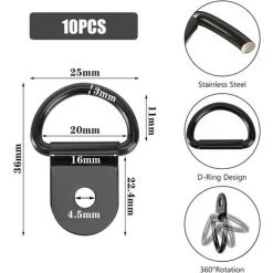 MONLY D-Rings Anker, Zurrring, Anhänger-Zurrring, Zurrring, EDELSTAHL-Zurrring, Für Rahmenkupplungen, Anhänger, Stationäre LKWs, 10 STK -Anhänger & Zubehör Verkäufe 68291245 4