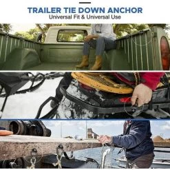 MONLY Ein 4-teiliger Zurrring, D-Ring-Ring, Anhänger, Strapazierfähiger Edelstahl-Zurrhaken, Für Anhänger, LKW, LKW, Boot, Seilaufbewahrung – Schwarz -Anhänger & Zubehör Verkäufe 68291915 5