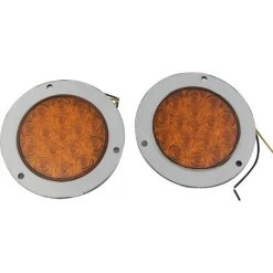 MONLY 2er Pack 16 LED Runde Rückleuchten Für PKW LKW Anhänger 10-30V (Gelb)
