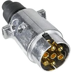 MONLY 7-poliger Anhängerstecker Aus Metall, 12 V Wasserdichter 7-poliger Anhängerstecker Aus Metall, Stecker, Für Wohnwagen, Wohnmobil, Auto, Boot (Aluminiumlegierung)