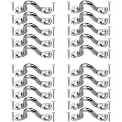 MONLY 20 Stück Edelstahl-Augenplatte, Kajak-Deckschnallen Edelstahl-Augenplatte, Buckelform Feste Schnalle, Edelstahl-Augenplatten-Augenplatten, Mit 40 Stück Schrauben, Für Kajak-Kanu-Rigging, 4 Mm