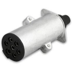 MONLY 7-polige Anhängersteckdose, N-Typ 7 Rundstift-Anhänger-Verkabelungssteckdose, Aluminium-Schleppadapter Für Wohnwagenanhänger (europäischer Stil)