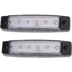 BRIDAY Ersatzteile Für Autos 2pcs 12v 6 LED-Anhänger Vorlage Rücklicht Positionslichter Seite Blinker Signal Licht Rand Lichter (Weiß)