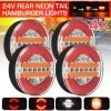 MONLY 4x 24V LED Hamburger Rücklichter Sequenzielle Dynamische Blinker LKW LKW