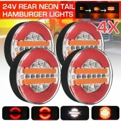 MONLY 4x 24V LED Hamburger Rücklichter Sequenzielle Dynamische Blinker LKW LKW
