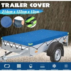 MONLY Anhängerabdeckung 214*122*13cm + Wasserdichter Gummigurt Blau -Anhänger & Zubehör Verkäufe 69381910 4