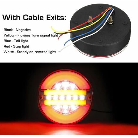 MONLY 2x 24V LED Hamburger Hintere Sequentielle Rückleuchten Dynamische Blinker-LKW-Lampe 5 MONLY 2x 24V LED Hamburger Hintere Sequentielle Rückleuchten Dynamische Blinker-LKW-Lampe – Bild 5