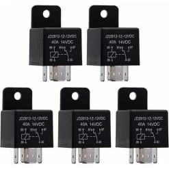 NAXUNNN 5 Stück Relais 12V 40A 5 Pin SPDT, Modell-Nr.: JD2912-1Z-12V40A 14VDC, Leistungsschalter-Relais-Schütz, Auto-Schalter, Auto-Relais